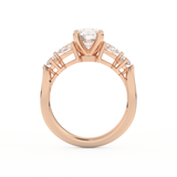 Round Cut 1.03 Carat Moissanite Ring – Cluster Setting in Gold