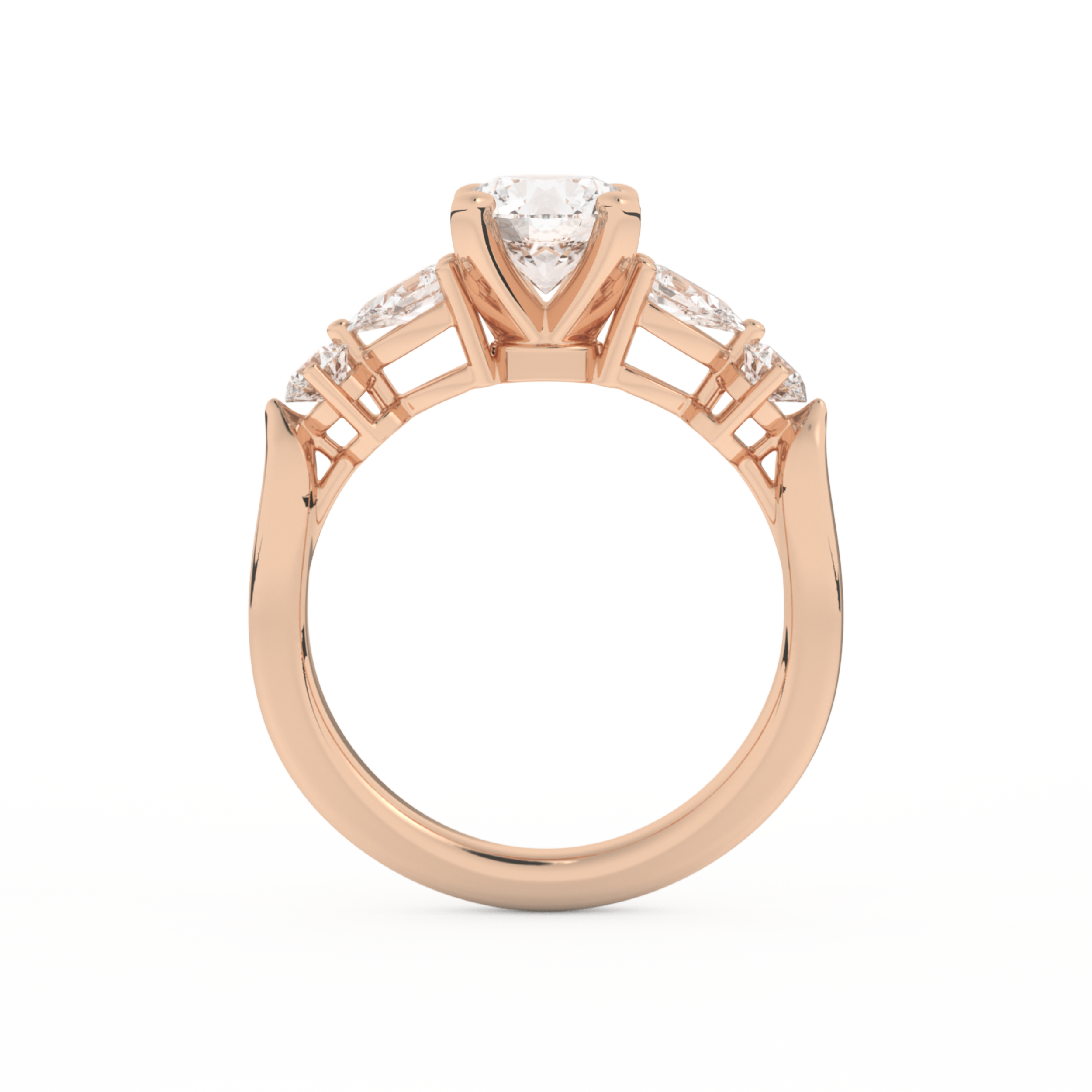 Round Cut 1.03 Carat Moissanite Ring – Cluster Setting in Gold