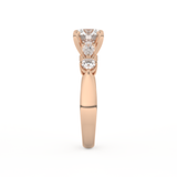 Round Cut 1.03 Carat Moissanite Ring – Cluster Setting in Gold