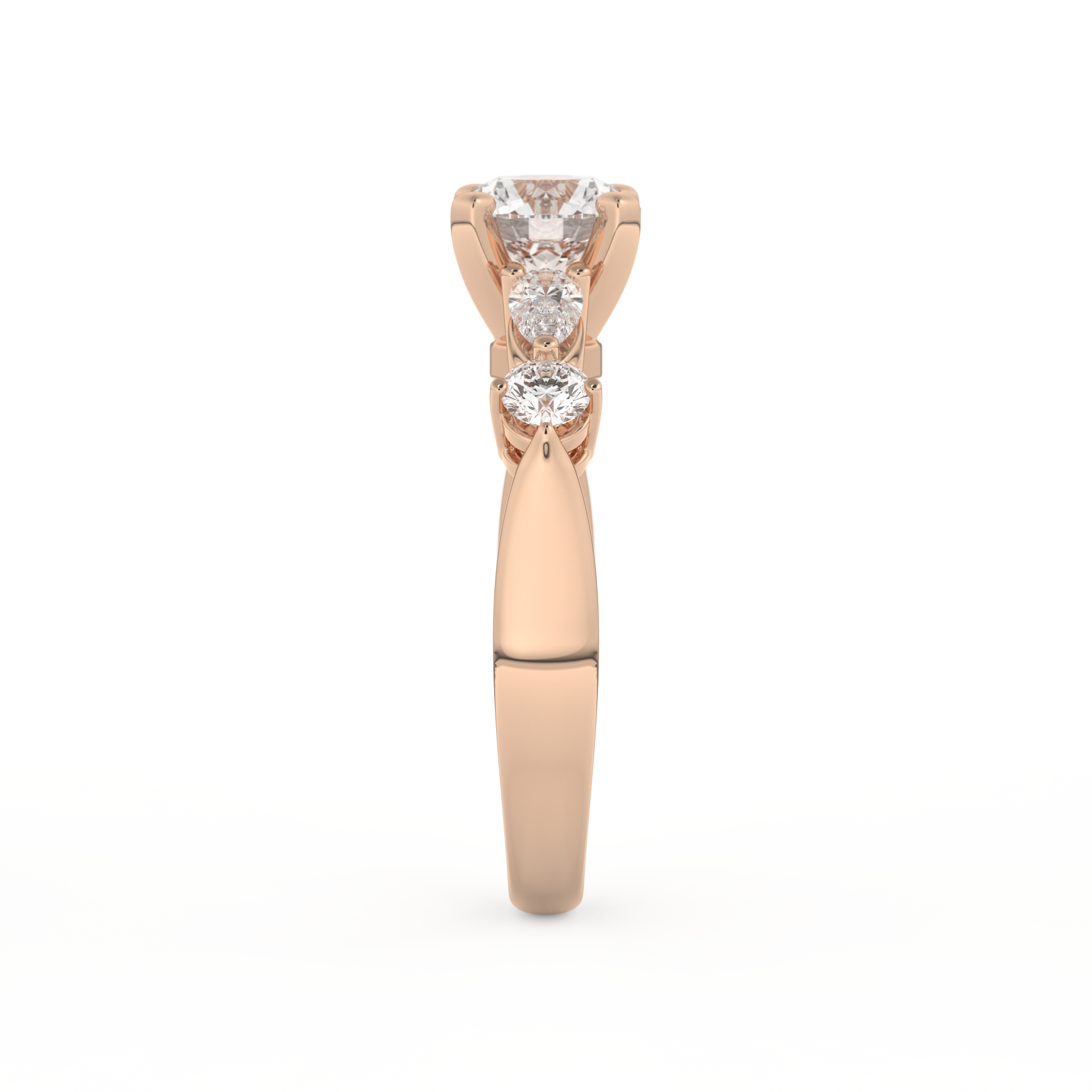 Round Cut 1.03 Carat Moissanite Ring – Cluster Setting in Gold