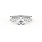 Round Cut 1.03 Carat Moissanite Ring – Cluster Setting in Gold