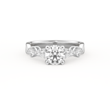 Round Cut 1.03 Carat Moissanite Ring – Cluster Setting in Gold