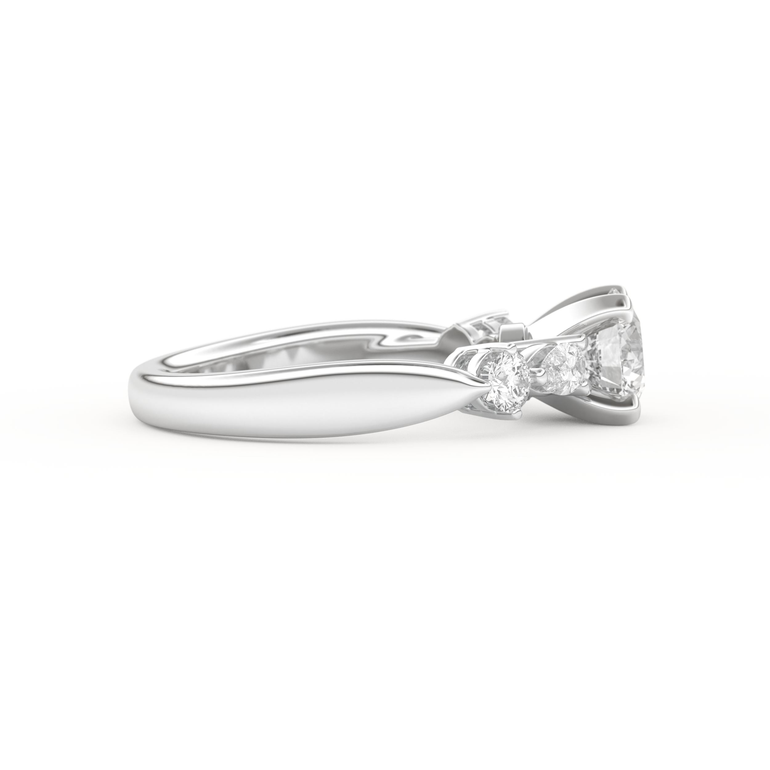 Round Cut 1.03 Carat Moissanite Ring – Cluster Setting in Gold