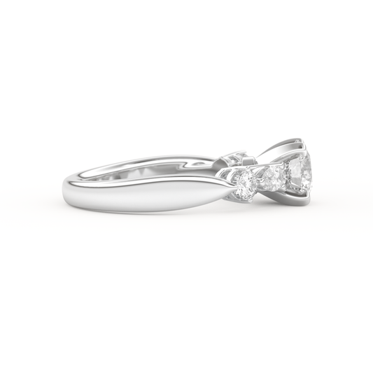 Round Cut 1.03 Carat Moissanite Ring – Cluster Setting in Gold