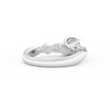 Round Cut 1.03 Carat Moissanite Ring – Cluster Setting in Gold