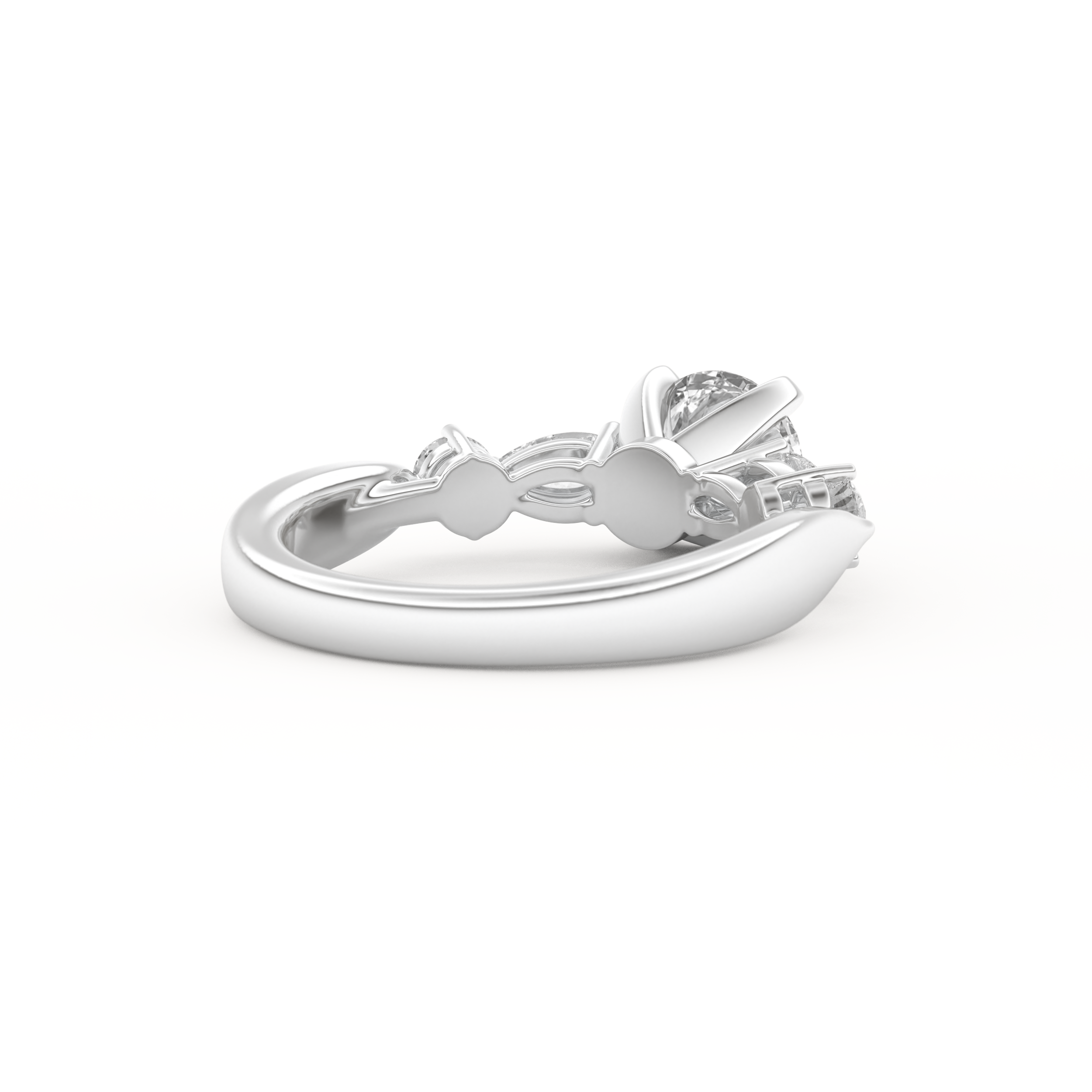 Round Cut 1.03 Carat Moissanite Ring – Cluster Setting in Gold