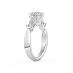 Round Cut 1.03 Carat Moissanite Ring – Cluster Setting in Gold