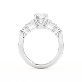 Round Cut 1.03 Carat Moissanite Ring – Cluster Setting in Gold