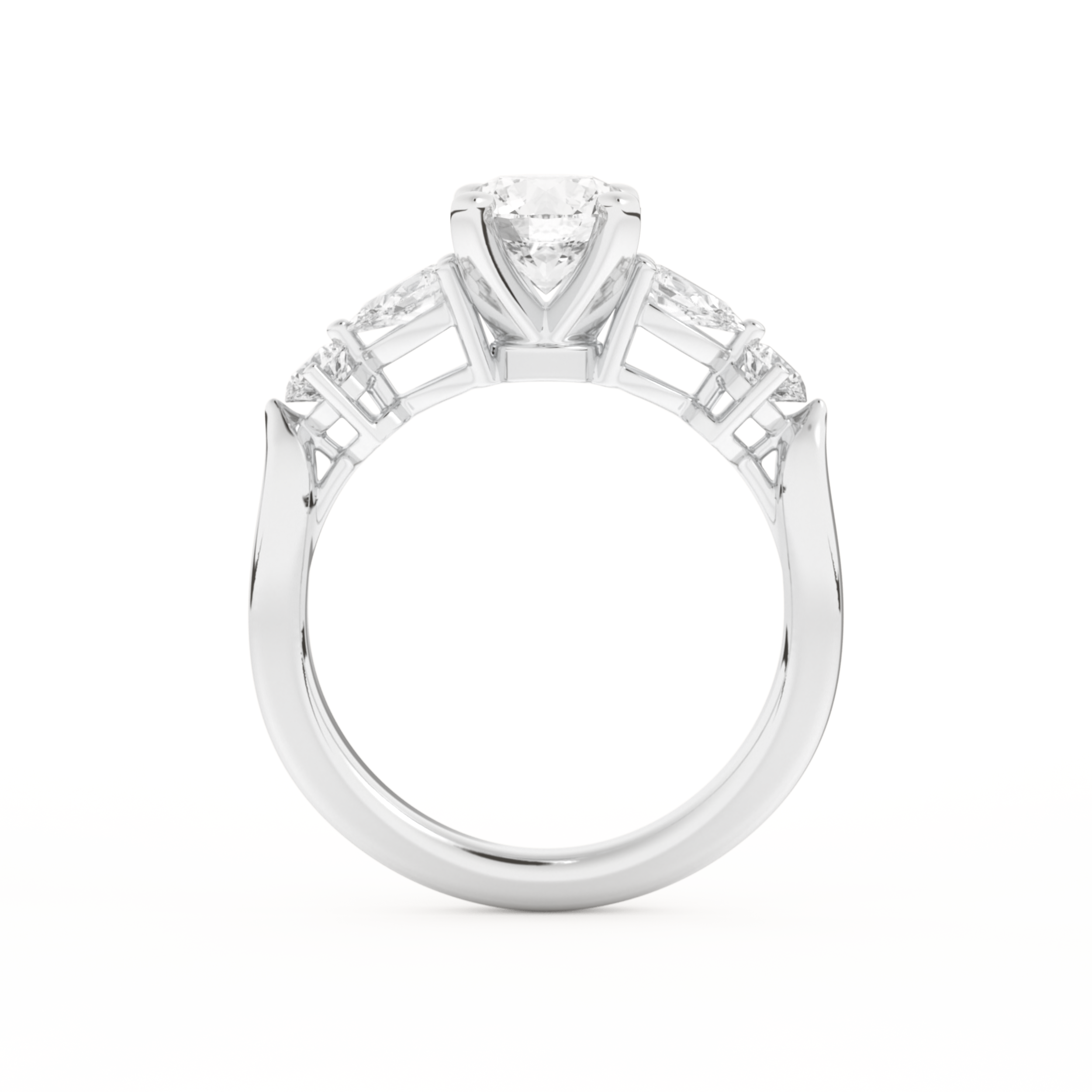 Round Cut 1.03 Carat Moissanite Ring – Cluster Setting in Gold