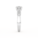 Round Cut 1.03 Carat Moissanite Ring – Cluster Setting in Gold