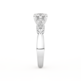 Round Cut 1.03 Carat Moissanite Ring – Cluster Setting in Gold