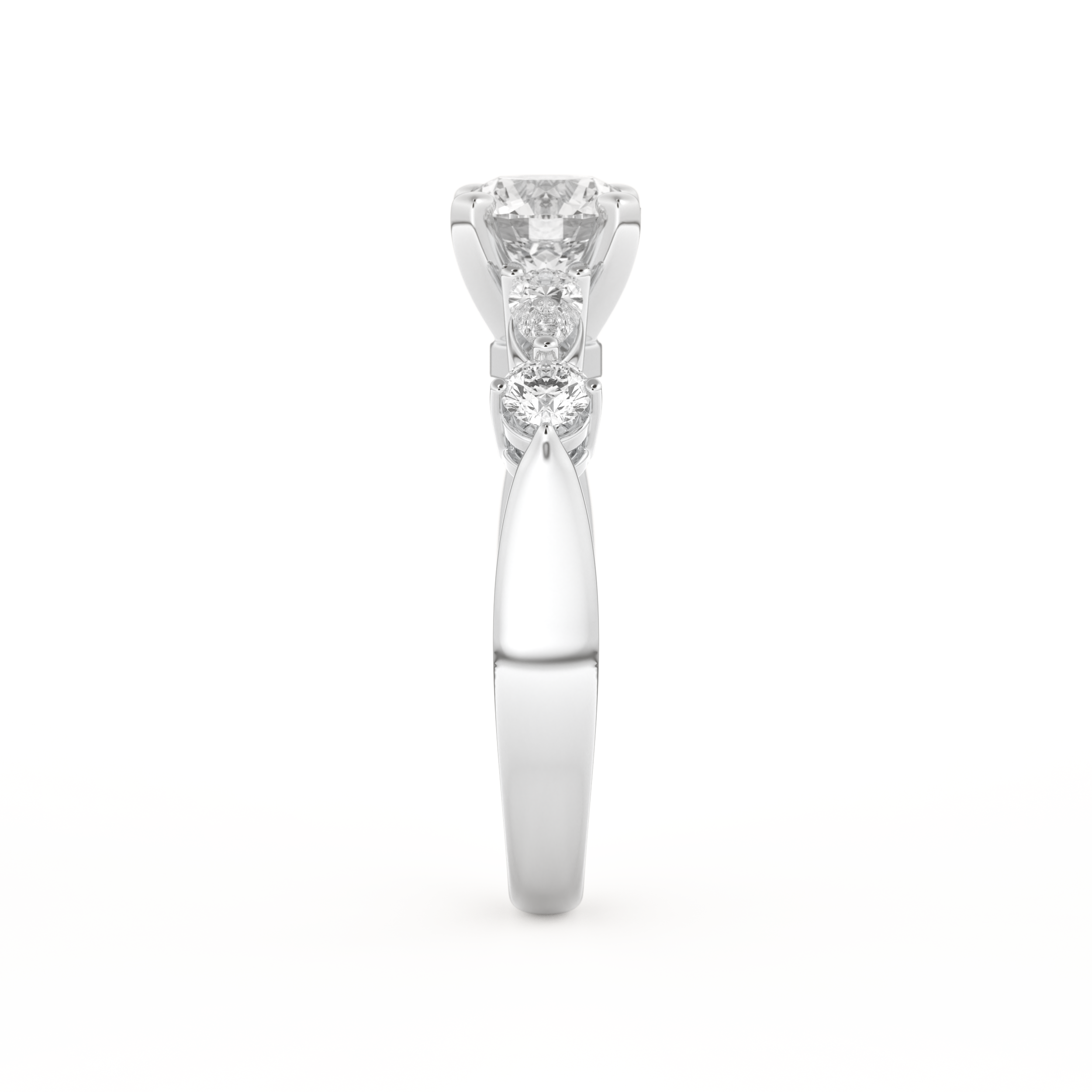 Round Cut 1.03 Carat Moissanite Ring – Cluster Setting in Gold