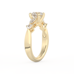 Round Cut 1.03 Carat Moissanite Ring – Cluster Setting in Gold