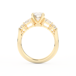 Round Cut 1.03 Carat Moissanite Ring – Cluster Setting in Gold