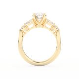 Round Cut 1.03 Carat Moissanite Ring – Cluster Setting in Gold