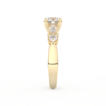 Round Cut 1.03 Carat Moissanite Ring – Cluster Setting in Gold