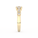 Round Cut 1.03 Carat Moissanite Ring – Cluster Setting in Gold