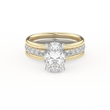 Oval Cut 2.07 Carat Moissanite Ring – Channel Pave Setting in Gold