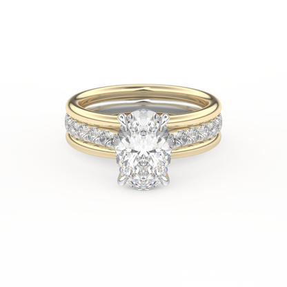 Oval Cut 2.07 Carat Moissanite Ring – Channel Pave Setting in Gold