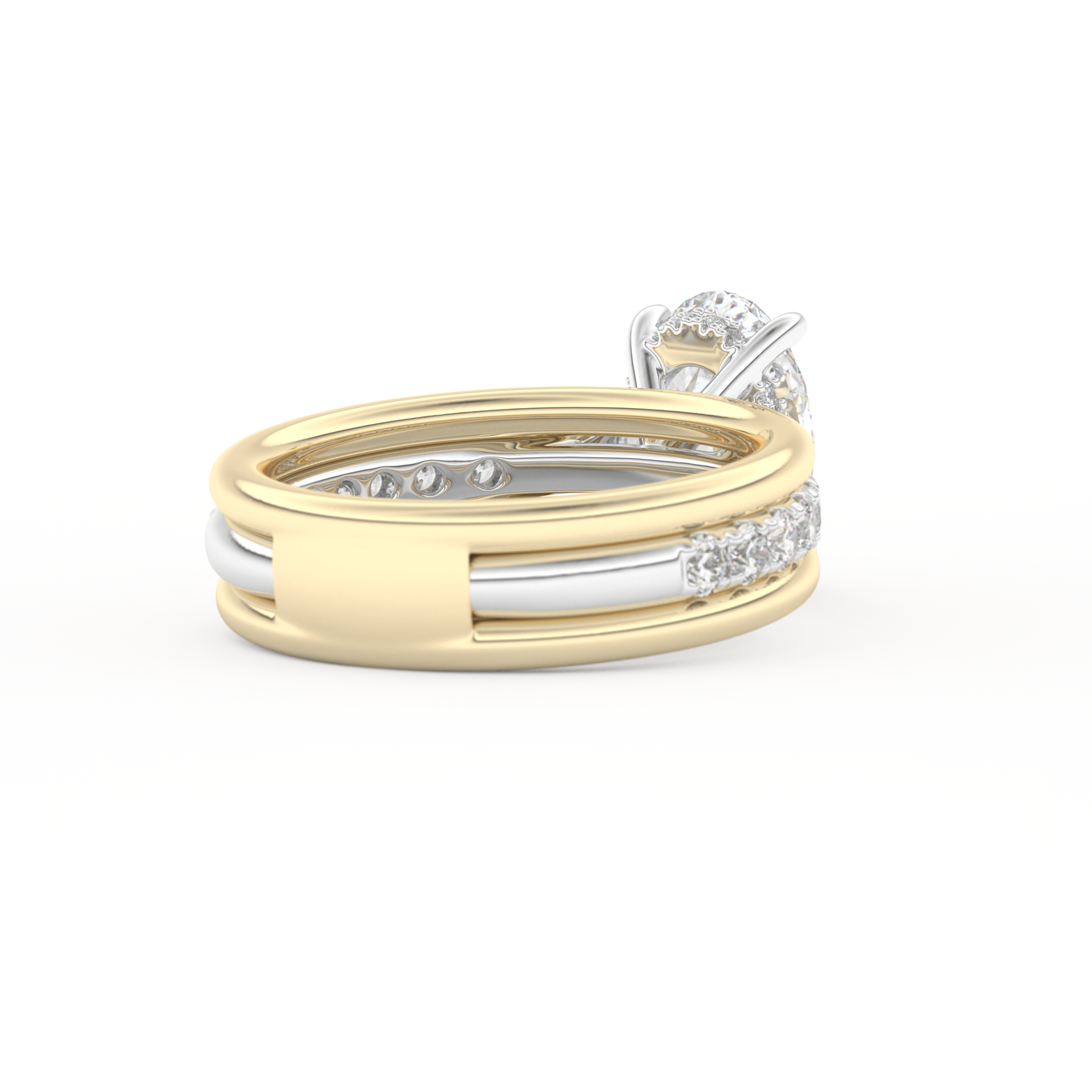 Oval Cut 2.07 Carat Moissanite Ring – Channel Pave Setting in Gold
