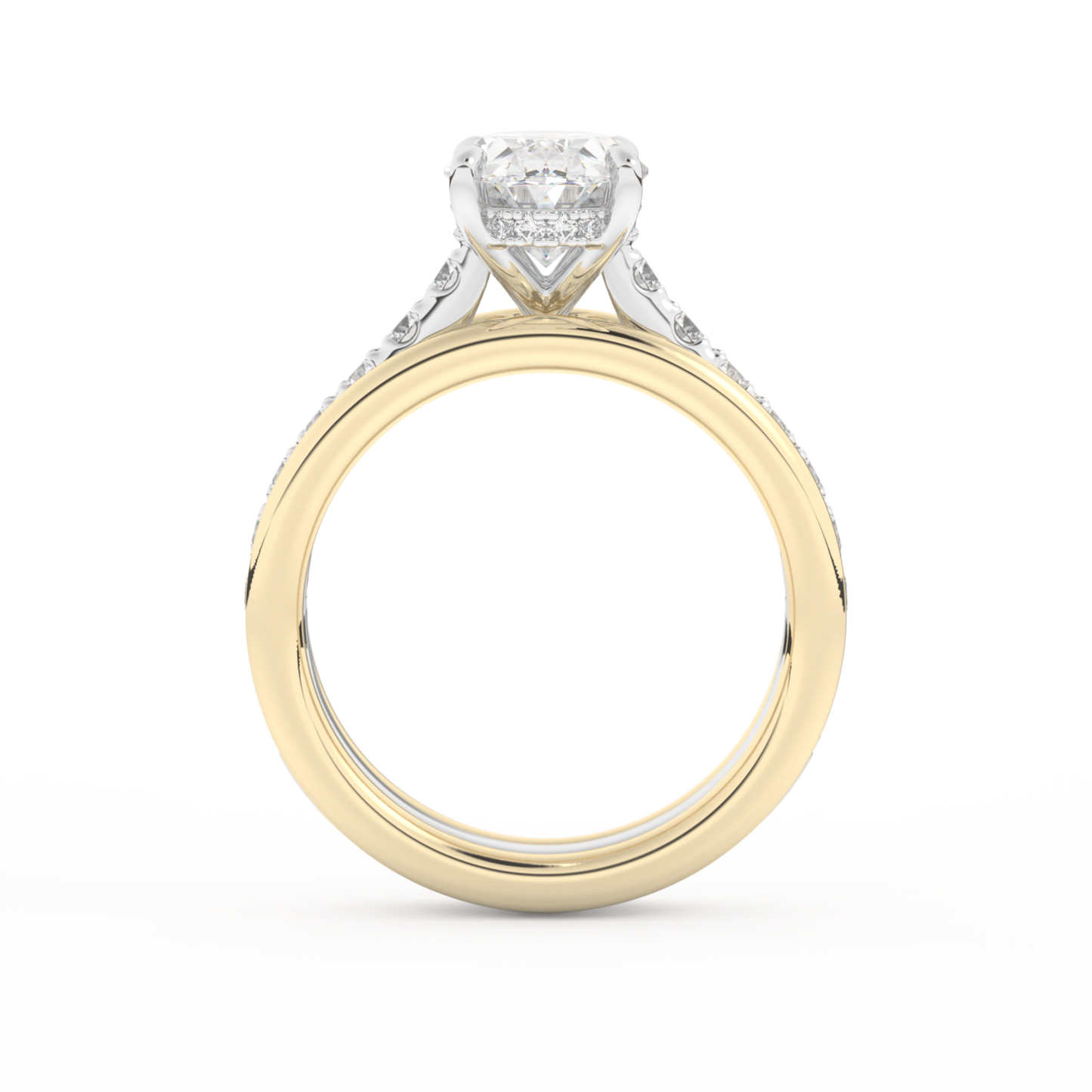 Oval Cut 2.07 Carat Moissanite Ring – Channel Pave Setting in Gold