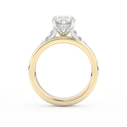 Oval Cut 2.07 Carat Moissanite Ring – Channel Pave Setting in Gold