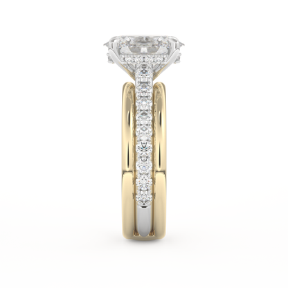 Oval Cut 2.07 Carat Moissanite Ring – Channel Pave Setting in Gold