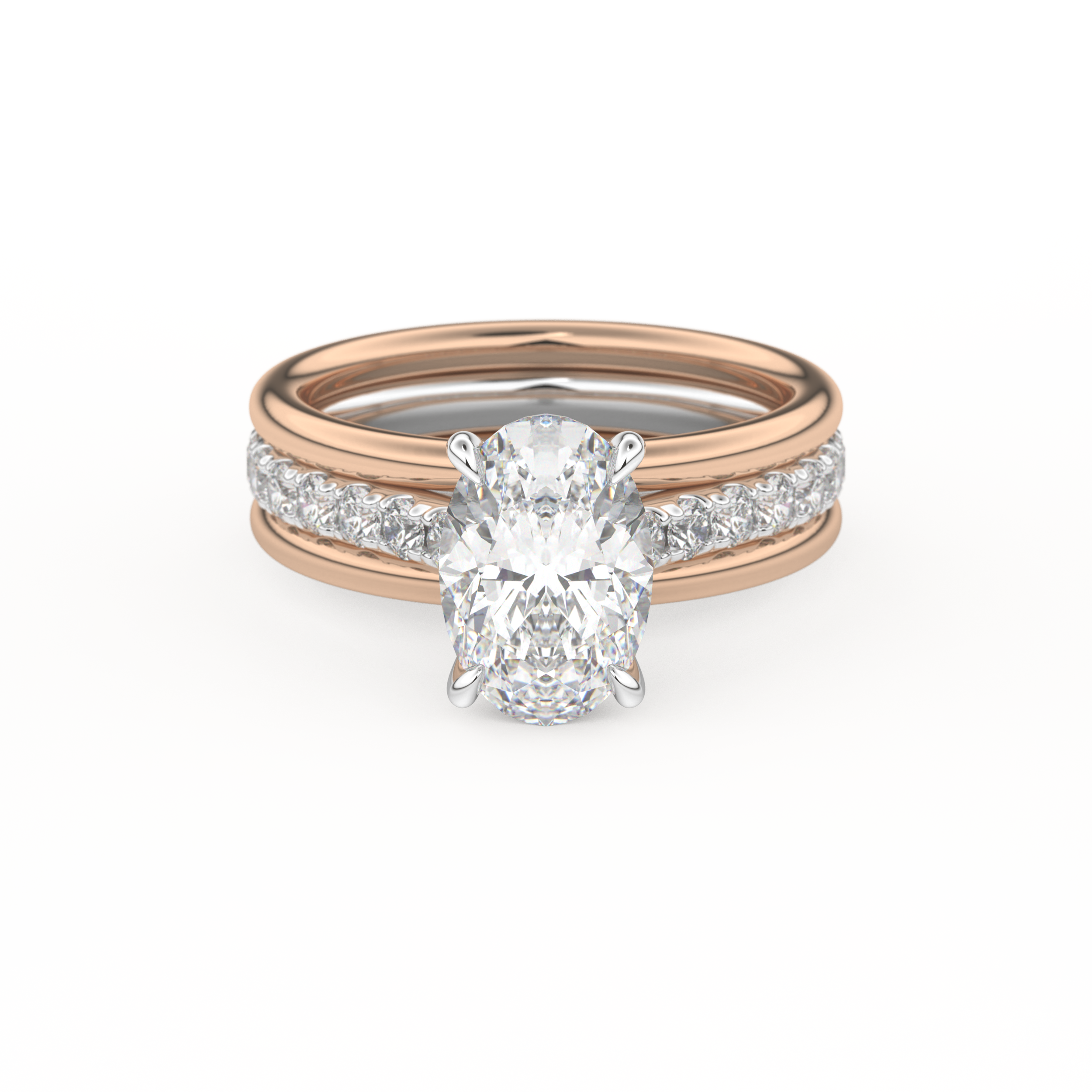 Oval Cut 2.07 Carat Moissanite Ring – Channel Pave Setting in Gold