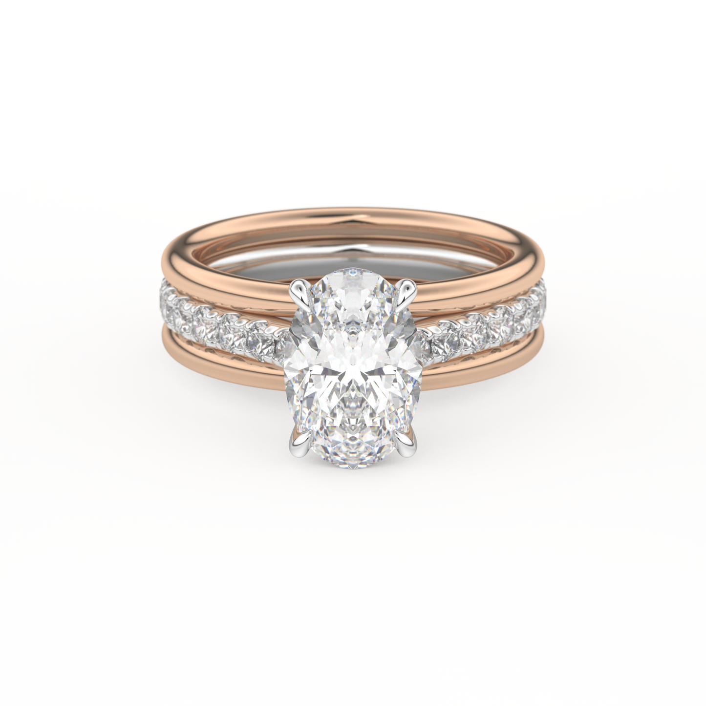 Oval Cut 2.07 Carat Moissanite Ring – Channel Pave Setting in Gold