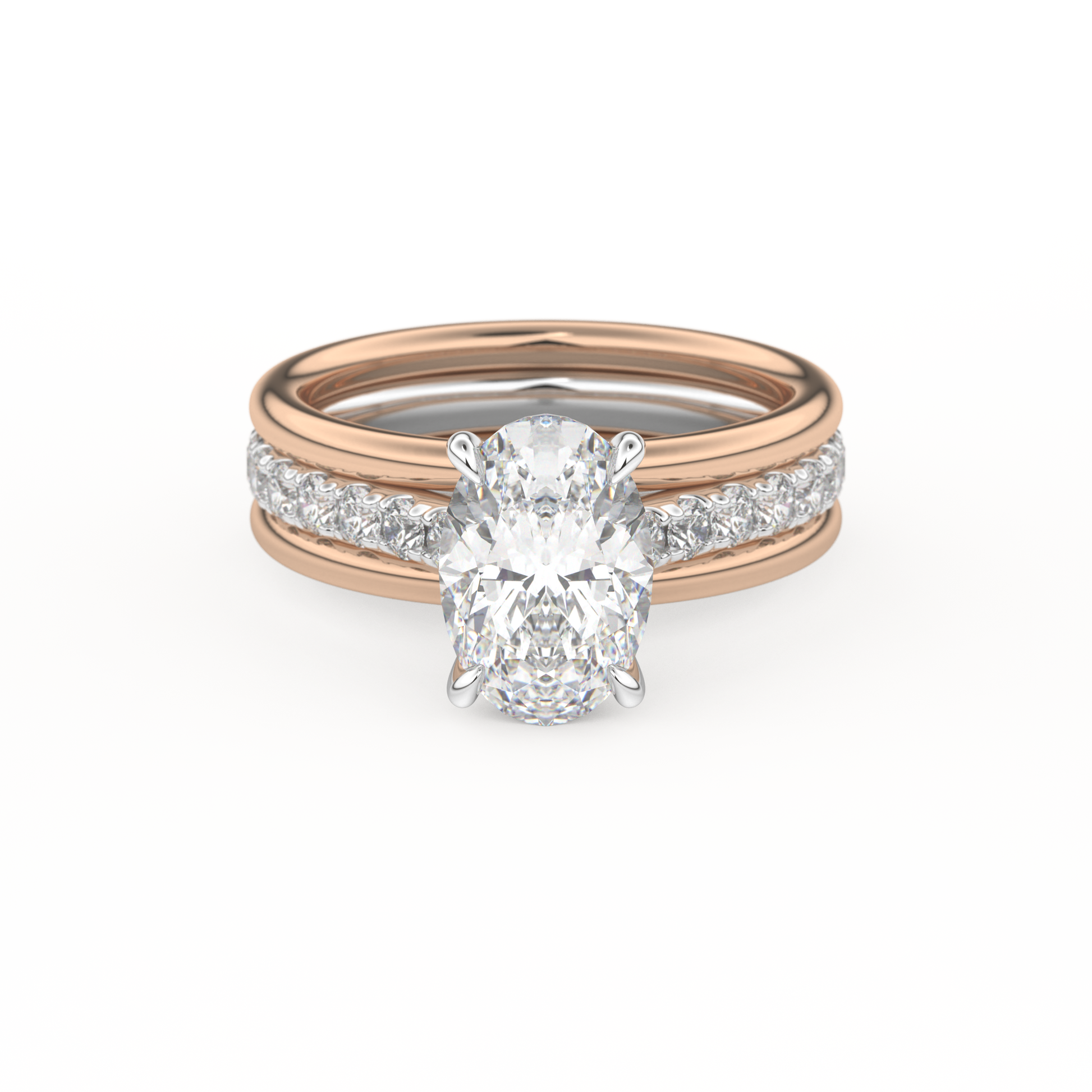 Oval Cut 2.07 Carat Moissanite Ring – Channel Pave Setting in Gold
