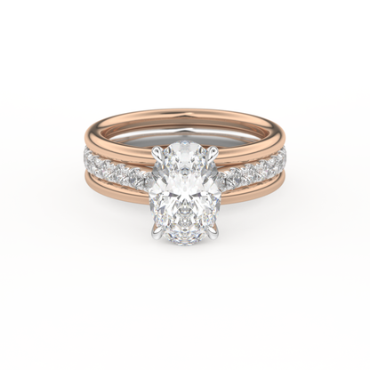 Oval Cut 2.07 Carat Moissanite Ring – Channel Pave Setting in Gold
