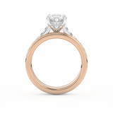 Oval Cut 2.07 Carat Moissanite Ring – Channel Pave Setting in Gold