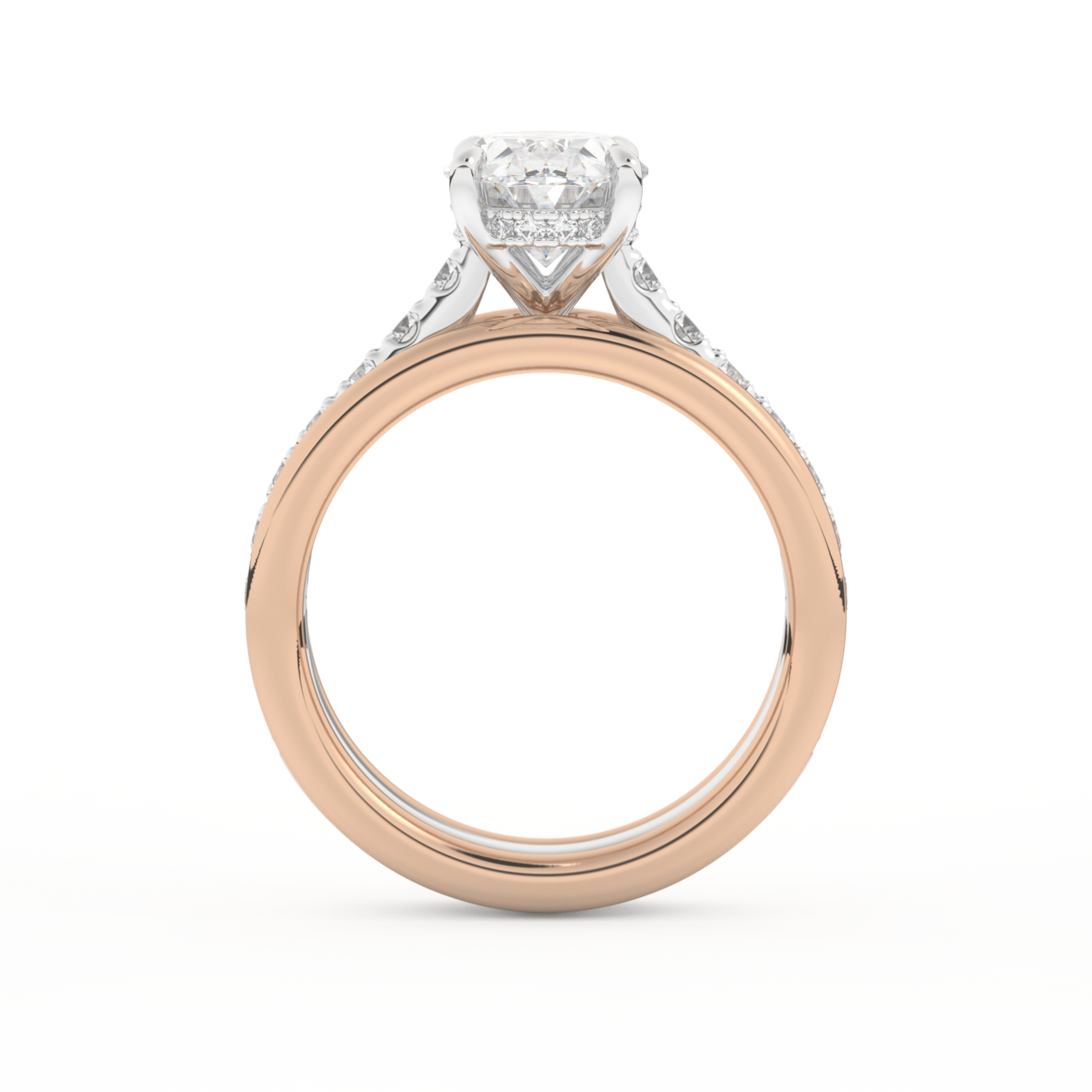 Oval Cut 2.07 Carat Moissanite Ring – Channel Pave Setting in Gold