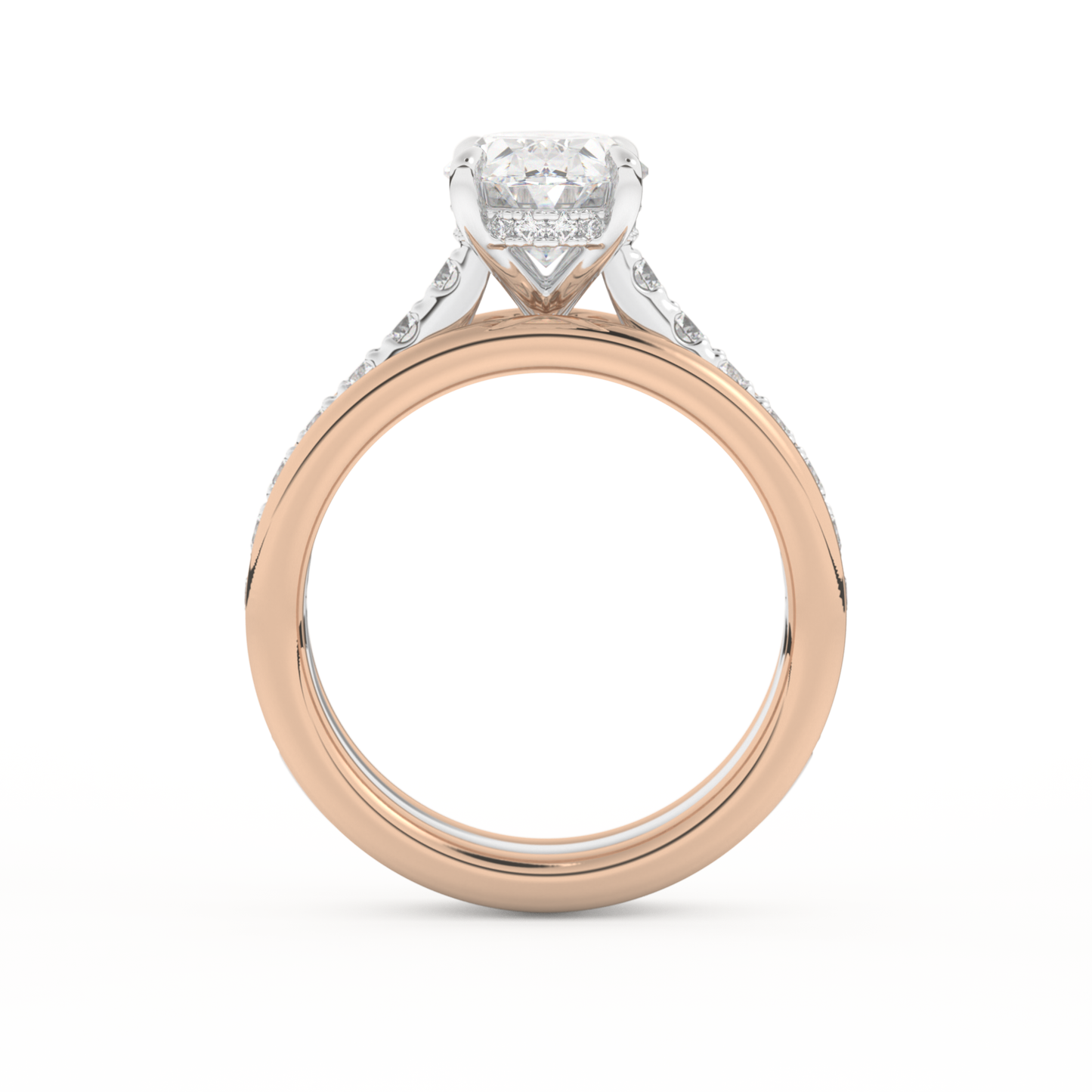 Oval Cut 2.07 Carat Moissanite Ring – Channel Pave Setting in Gold