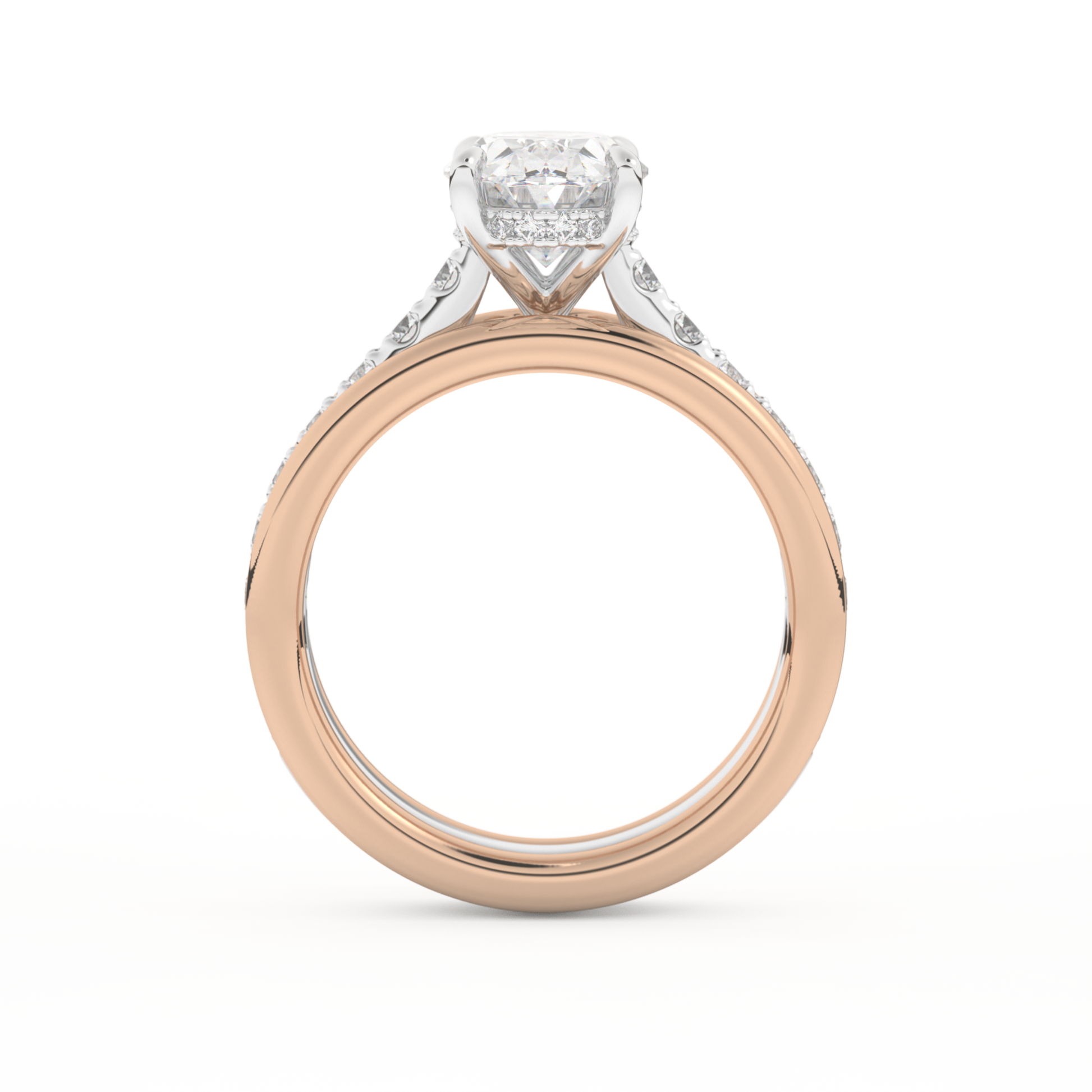 Oval Cut 2.07 Carat Moissanite Ring – Channel Pave Setting in Gold