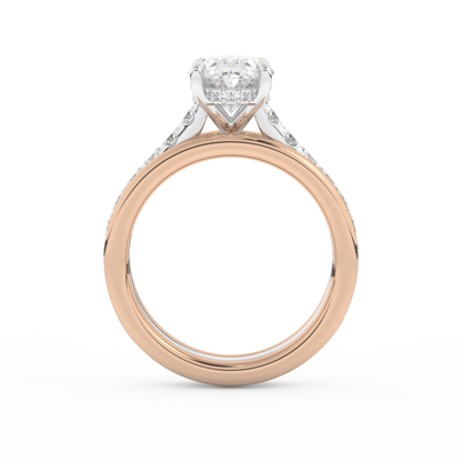 Oval Cut 2.07 Carat Moissanite Ring – Channel Pave Setting in Gold