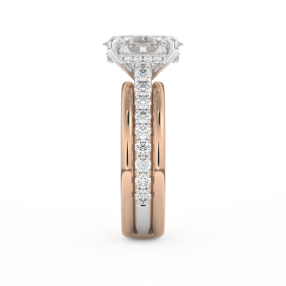 Oval Cut 2.07 Carat Moissanite Ring – Channel Pave Setting in Gold