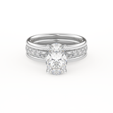 Oval Cut 2.07 Carat Moissanite Ring – Channel Pave Setting in Gold