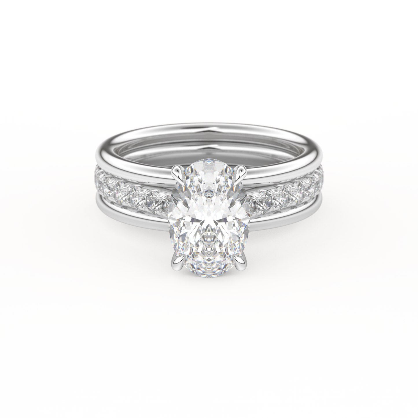 Oval Cut 2.07 Carat Moissanite Ring – Channel Pave Setting in Gold