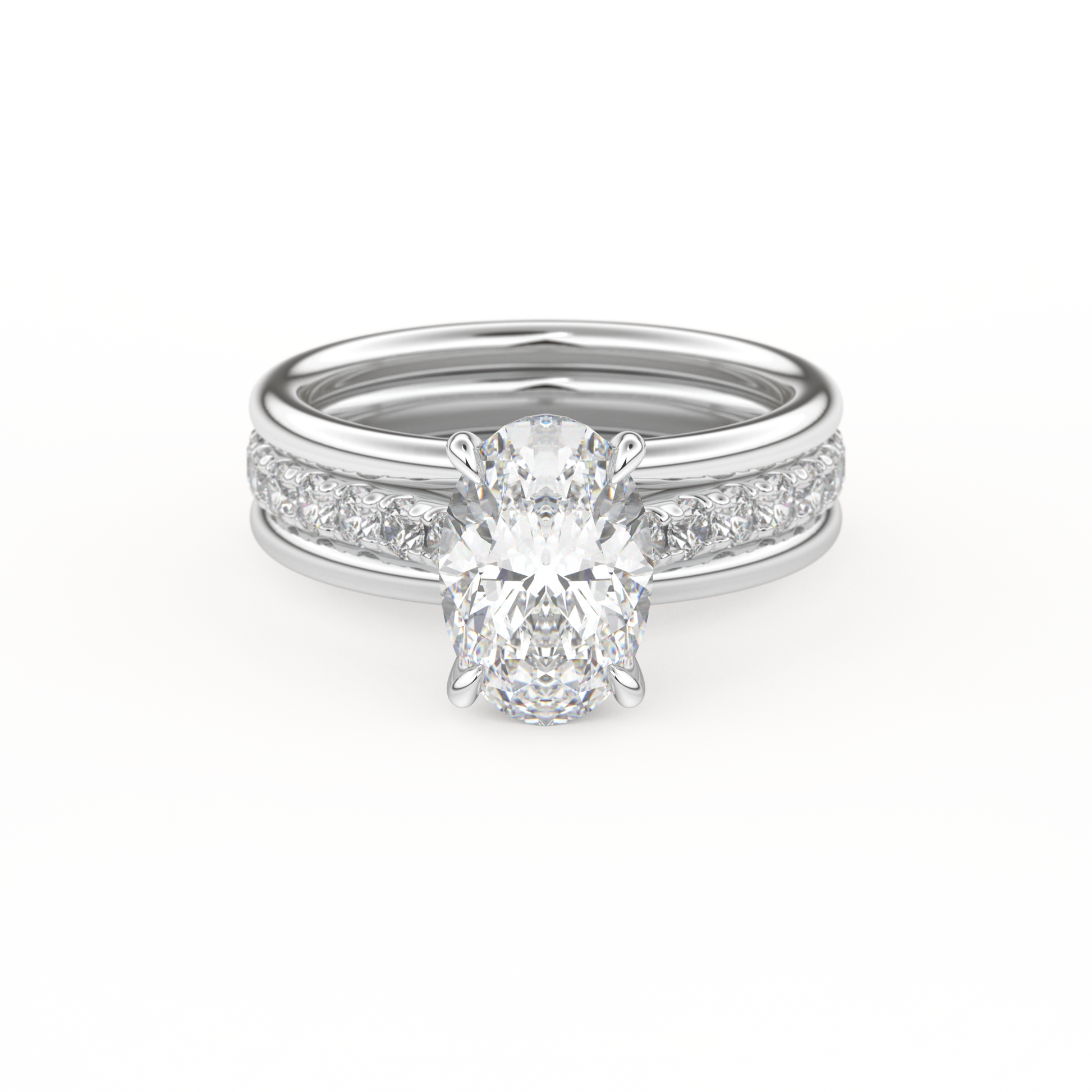 Oval Cut 2.07 Carat Moissanite Ring – Channel Pave Setting in Gold