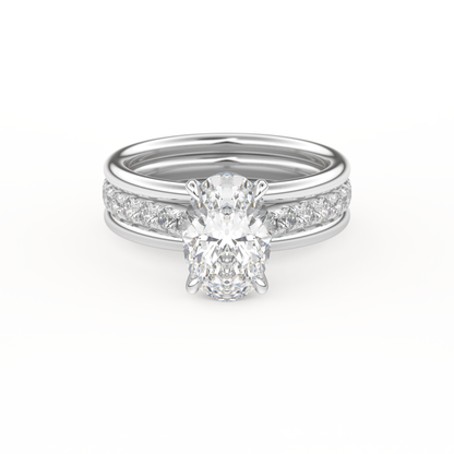 Oval Cut 2.07 Carat Moissanite Ring – Channel Pave Setting in Gold