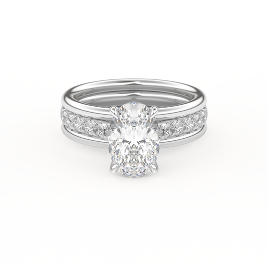 Oval Cut 2.07 Carat Moissanite Ring – Channel Pave Setting in Gold