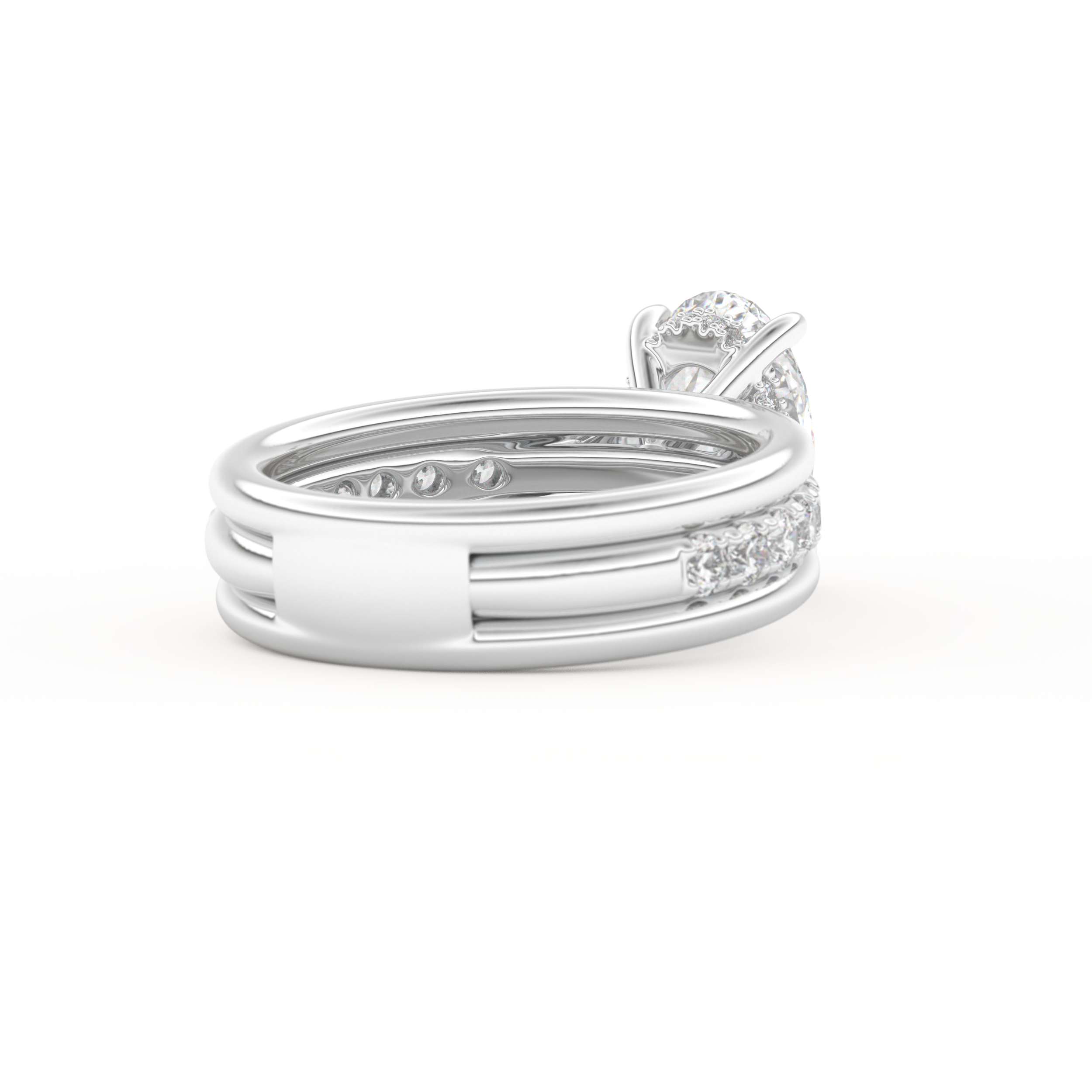 Oval Cut 2.07 Carat Moissanite Ring – Channel Pave Setting in Gold