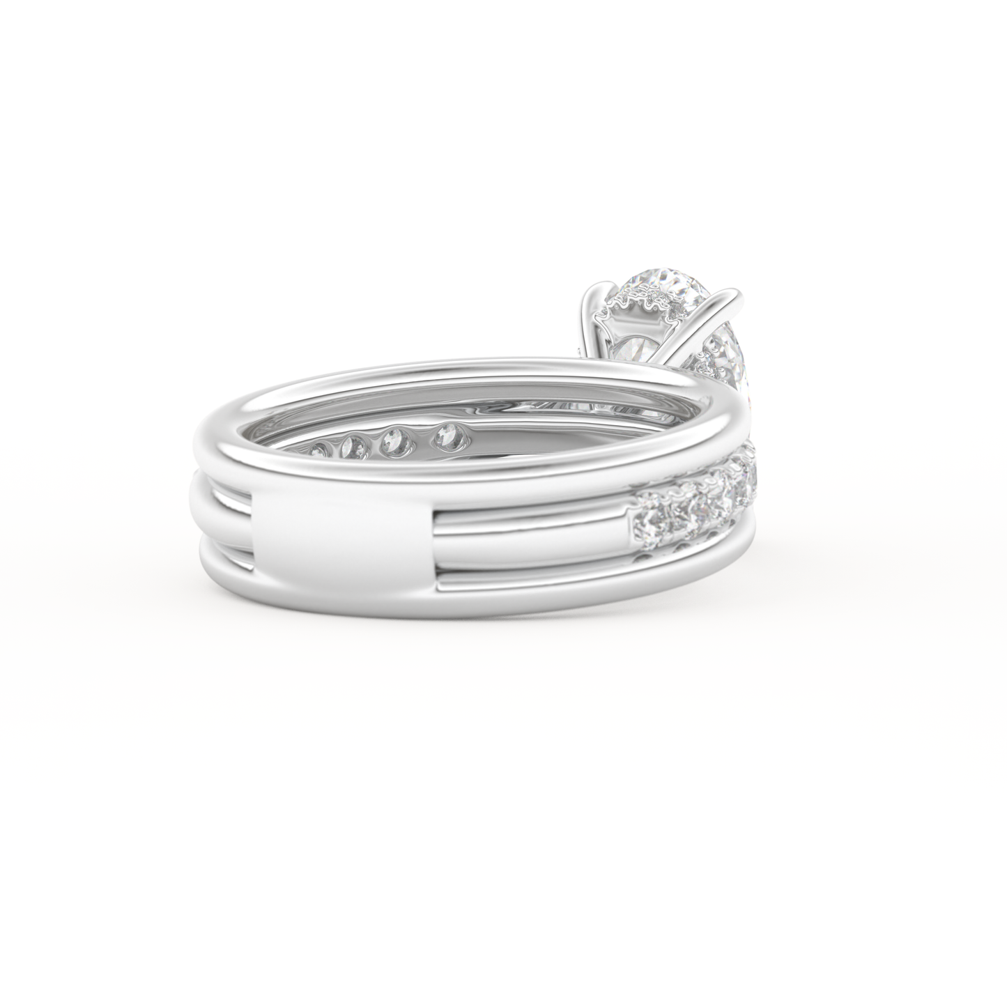 Oval Cut 2.07 Carat Moissanite Ring – Channel Pave Setting in Gold
