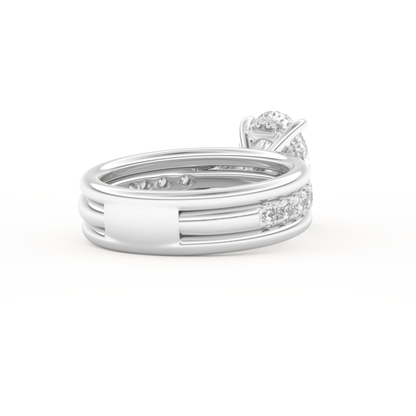 Oval Cut 2.07 Carat Moissanite Ring – Channel Pave Setting in Gold