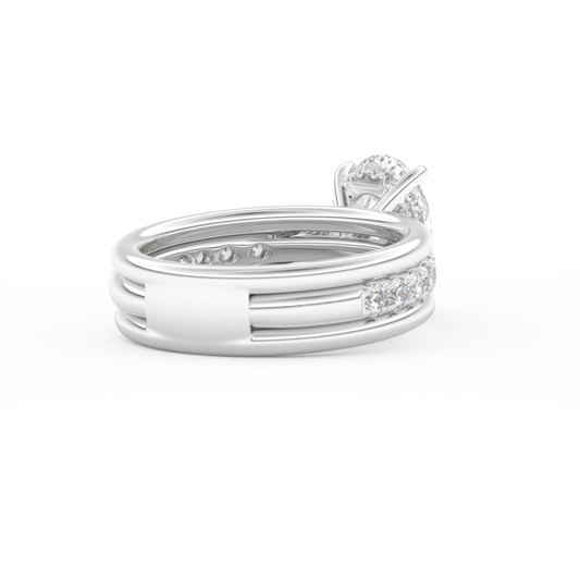 Oval Cut 2.07 Carat Moissanite Ring – Channel Pave Setting in Gold