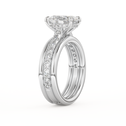 Oval Cut 2.07 Carat Moissanite Ring – Channel Pave Setting in Gold
