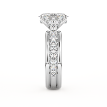 Oval Cut 2.07 Carat Moissanite Ring – Channel Pave Setting in Gold