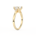Emerald Cut 1.31 Carat Moissanite Ring – Three Stones Setting in Gold