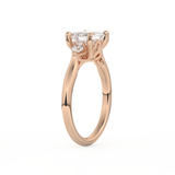 Emerald Cut 1.31 Carat Moissanite Ring – Three Stones Setting in Gold